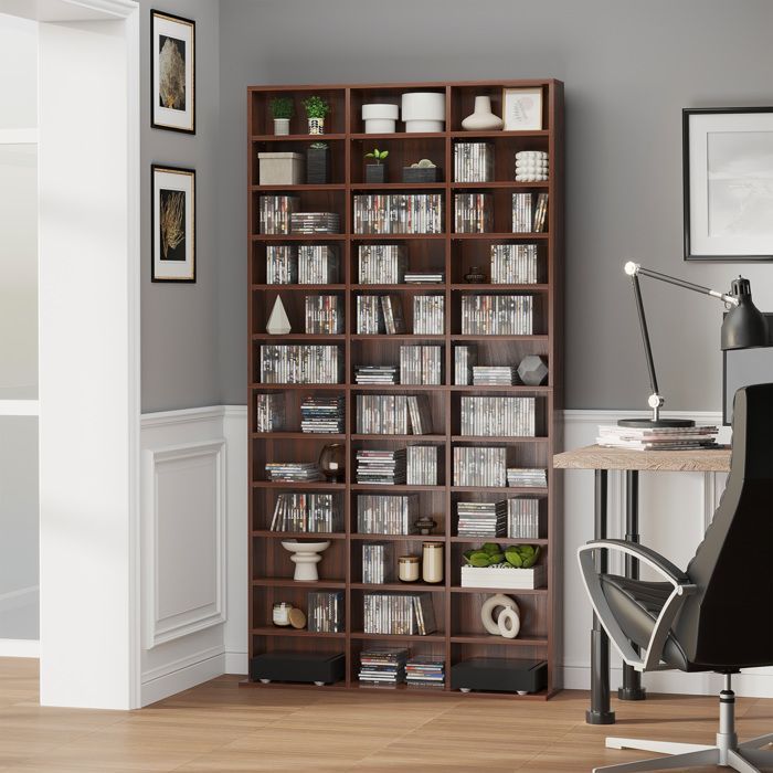 HOMCOM - bibliothèque - Bois - 102x24x195cm - Marron