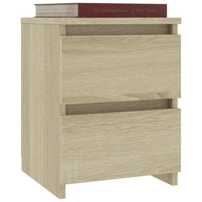 vidaXL Tables de chevet 2 pcs Chêne sonoma 30 x 30 x 40 cm Aggloméré