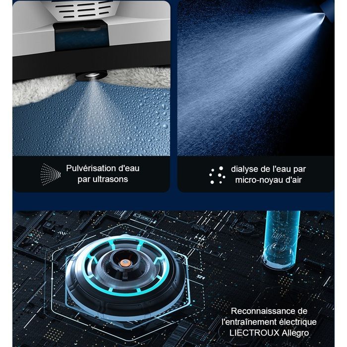 LIECTROUX HCR-10 Robot lavavetri bianco - 2800 Pa - Serbatoio da 30 ml - Pulizia auto - Robot lavavetri intelligente autonomo