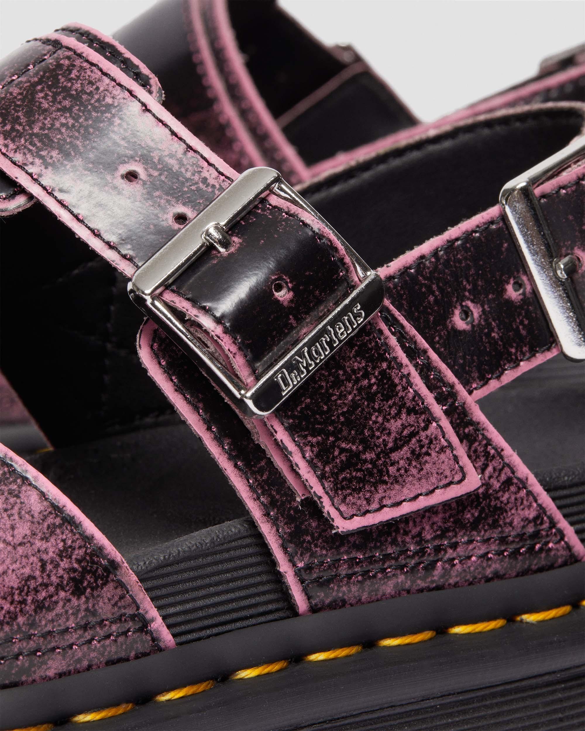 Voss II Distressed Leder Plateausandalen