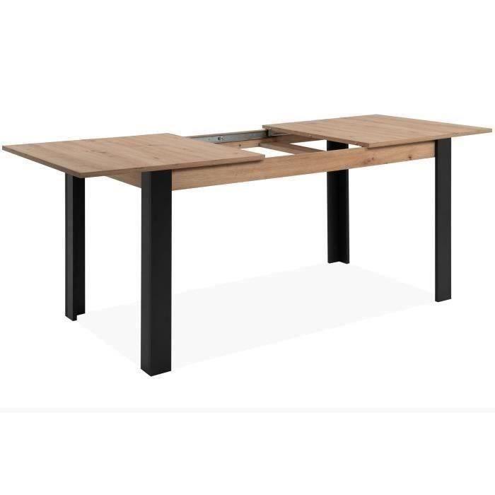 Uitschuifbare eettafel - 150-200 x 75 x 80 cm - zwart eikenhout - TOLOSA