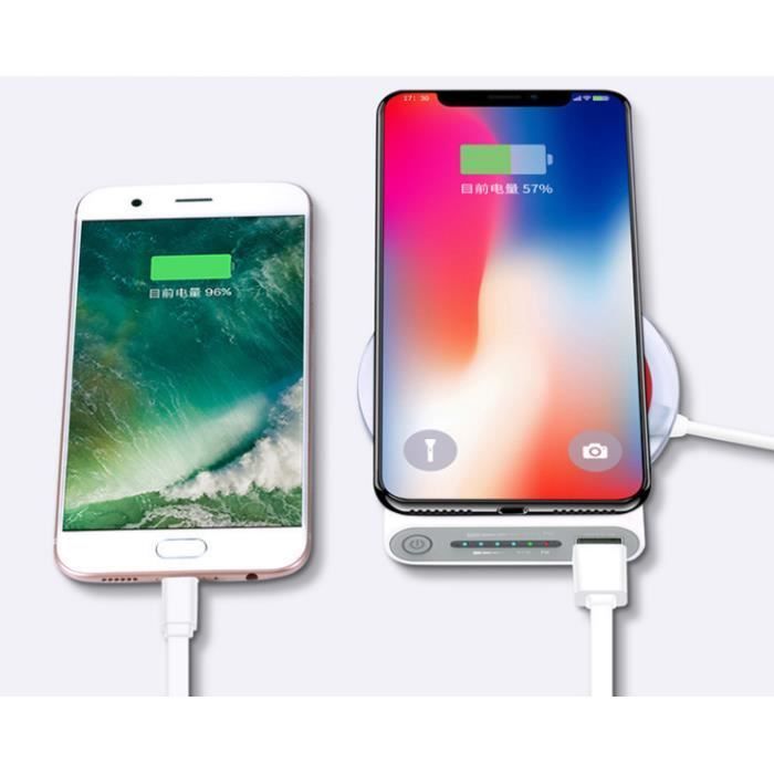 Chargeur sans fil Qi 3 en 11000mAh batterie externe Prise en charge des iPhone, iPad, iPod, Samsung, HTC, Xiaomi