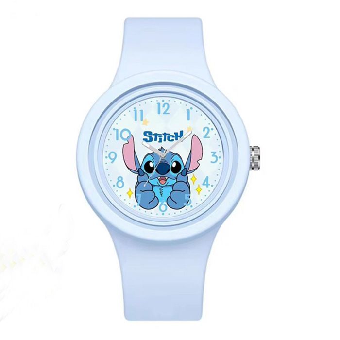 Orologio da polso Stitch per bambini – Orologio analogico Disney per bambini e bambine, cinturino in silicone