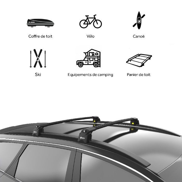 TURTLE AIR-2 dakdragers voor AUDI A6 AVANT (C7) 2011-2018 (STATIONWAGEN) Zwart
