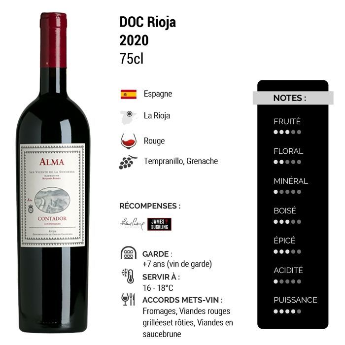 Bodega Contador Rioja Alma 2020 - Rode wijn uit Spanje (3x75cl)