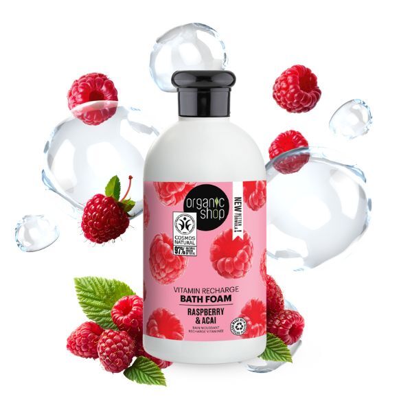 Organic Shop Vitamin Recharge Badschuim Framboos & Acai 500ml