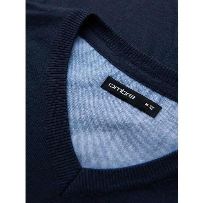 Pull Col en V - Ombre - Pour Homme - Bleu marine