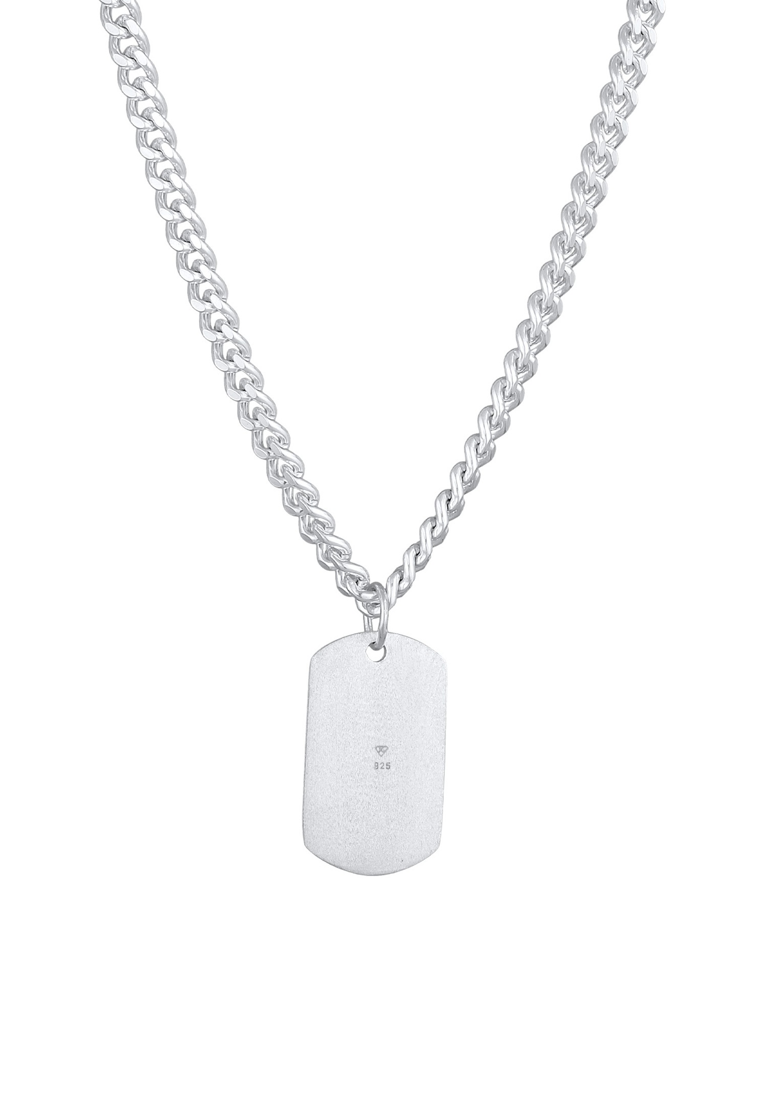 KUZZOI Hommes pendentif plaque mat en argent sterling 925