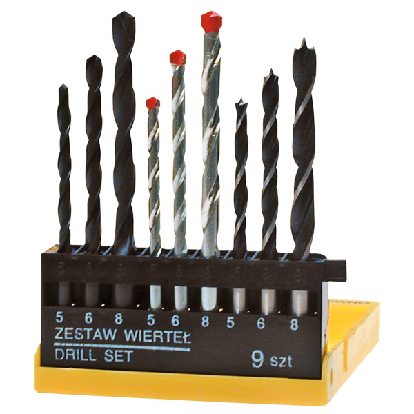 Wiertła różne zestaw 9 szt. TOP TOOLS 60H009
