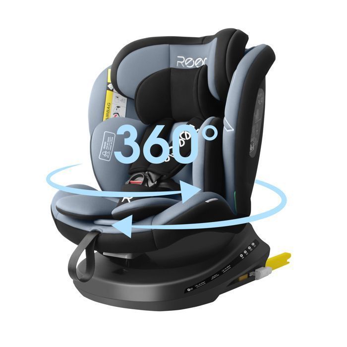 Reecle i-Size 360° Swivel ISOFIX Car Seat, 40-150 cm, from birth to 12 years (0-36 kg), ECE R129, Black