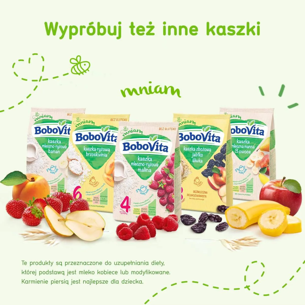 Bobovita Kaszka Porcja Zbóż 7 Zbóż Mleczna Owocowa