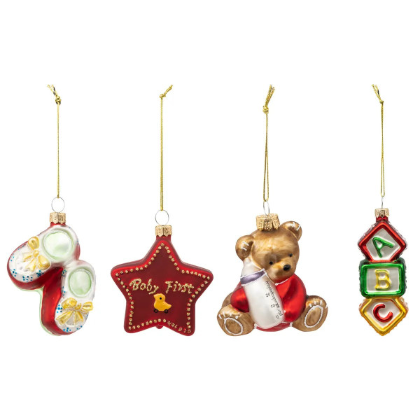 Komplet szklanych bombek Baby's First Christmas