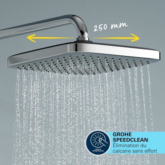 Columna de ducha con desviador manual - Ahorro de agua - GROHE Vitalio Comfort 250 - Cromado - 26986001