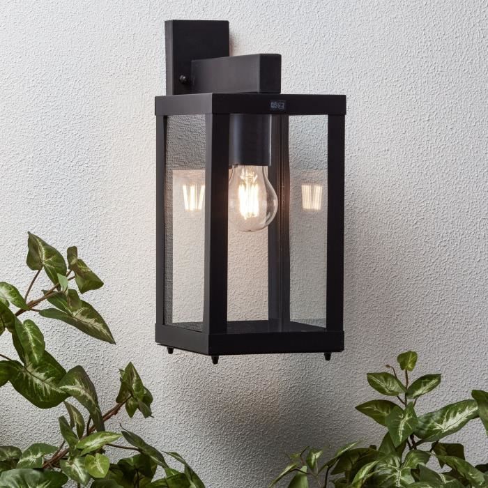 GAIA Außenleuchte, schwarzes Metall/Glas, E27 1x60W - BRILLIANT