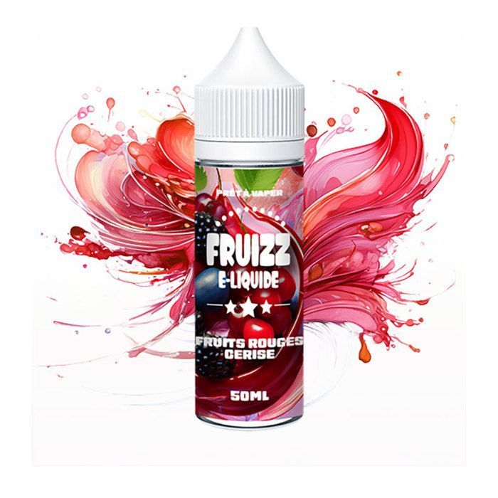 Líquido sin nicotina de 50 ml - Sabor a cereza roja - Marca: FRUIZZ
