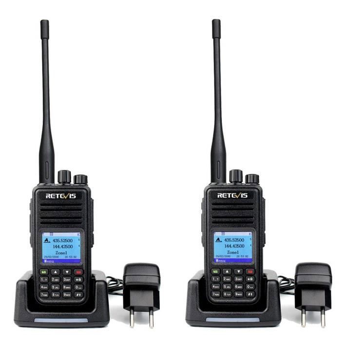 Retevis RT3S DMR Digital Walkie Talkie Dual Band 3000 Canali GPS DCDM TDMA Compatibile con Radio DMR Mototrbo (Nero, 2 pezzi)