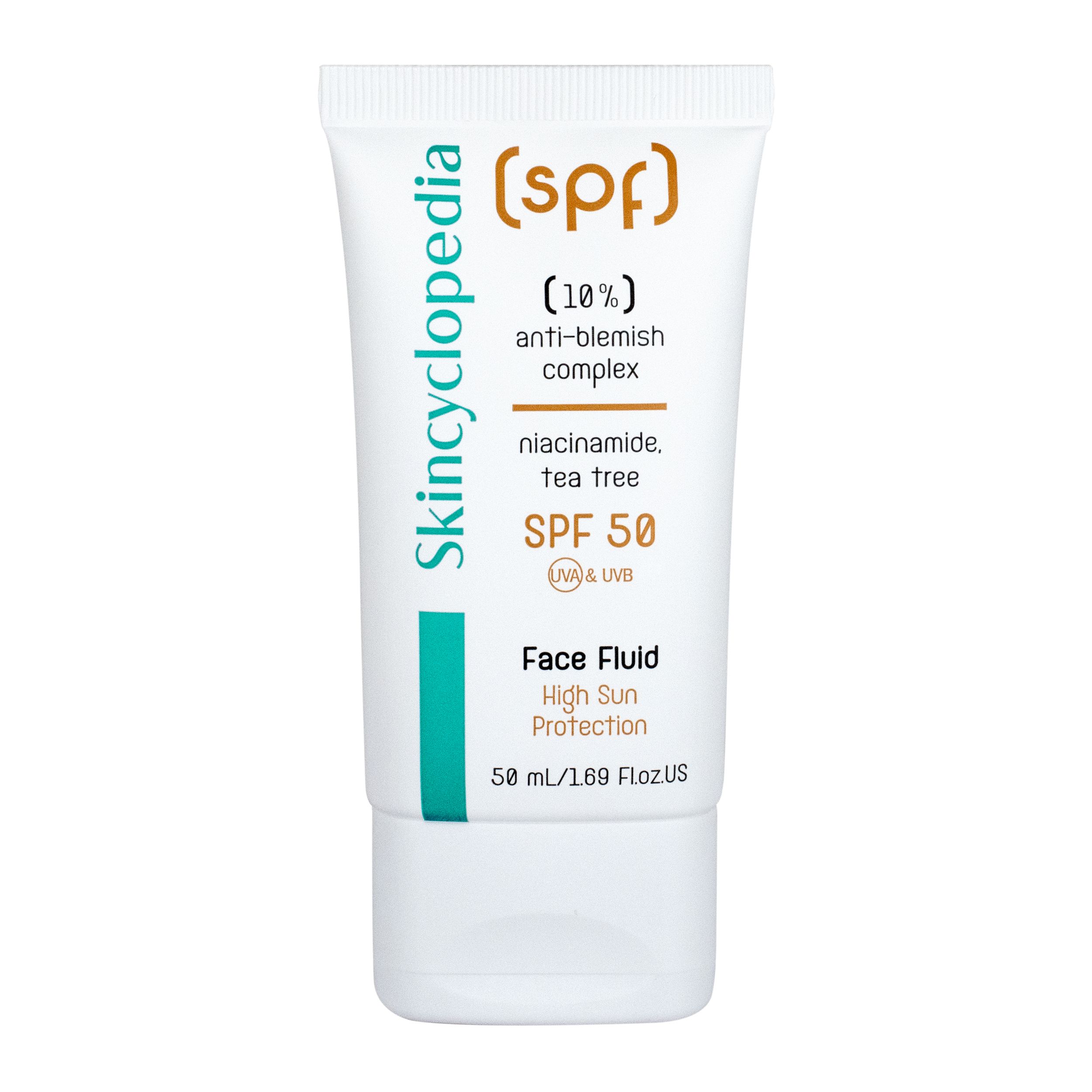 Veido fluidas nuo spuogų su SPF 50