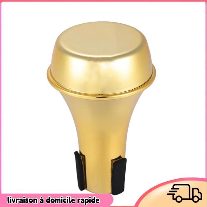 Dilwe sourdine pour trompette Mini Light-weight Practice Trumpet Straight Mute Silencer Sourdine ABS Material instruments pieces Or