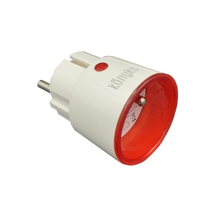 Enchufe inteligente Konyks para el hogar con Wi-Fi y Bluetooth de 16 A (modelo 2022, blanco y negro)