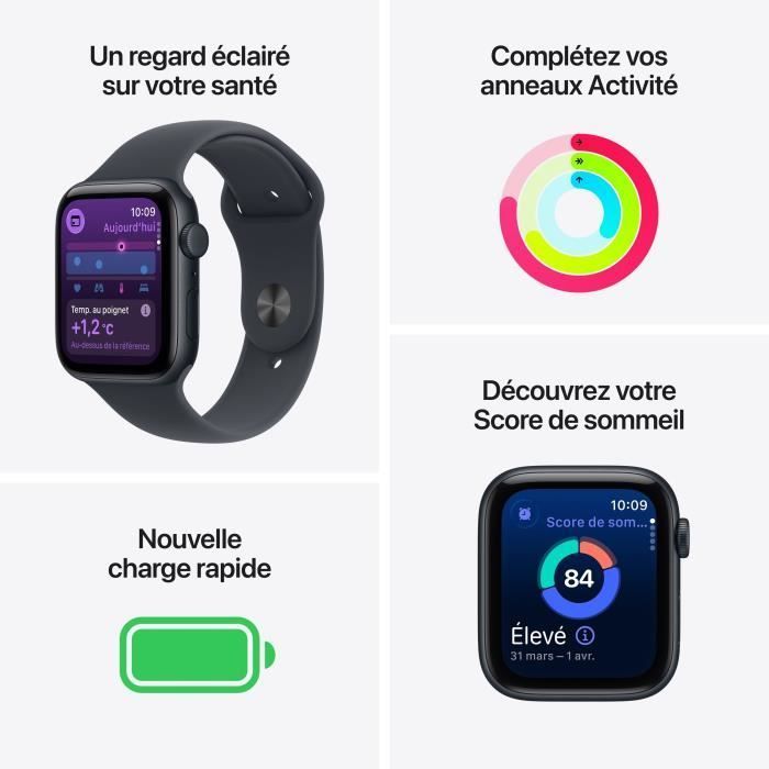 Apple Watch SE 3 GPS + Cellular - 44 mm - Cassa in alluminio Midnight - Cinturino sportivo Midnight - M/L