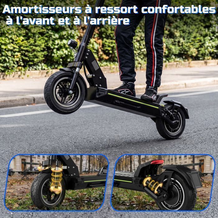 D5 Trotinette Electrique,Autonomie 30-45km, 45km/h,PIC 800W,48V 10.4Ah, Amortissement par ressort, écran LED, TODIMART