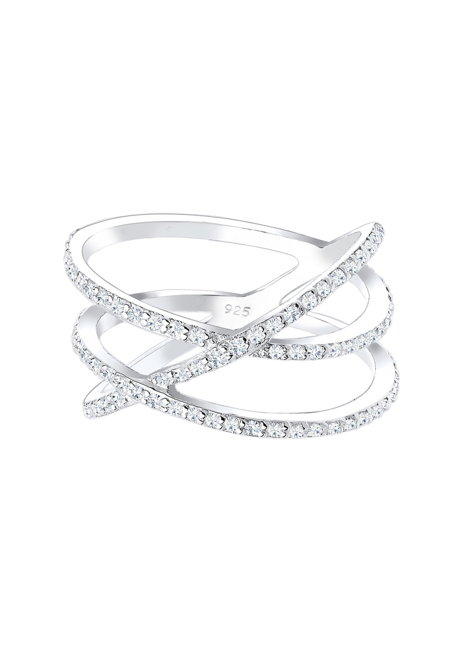 Elli 925 Sterling Silber Zirkonia Wickelring