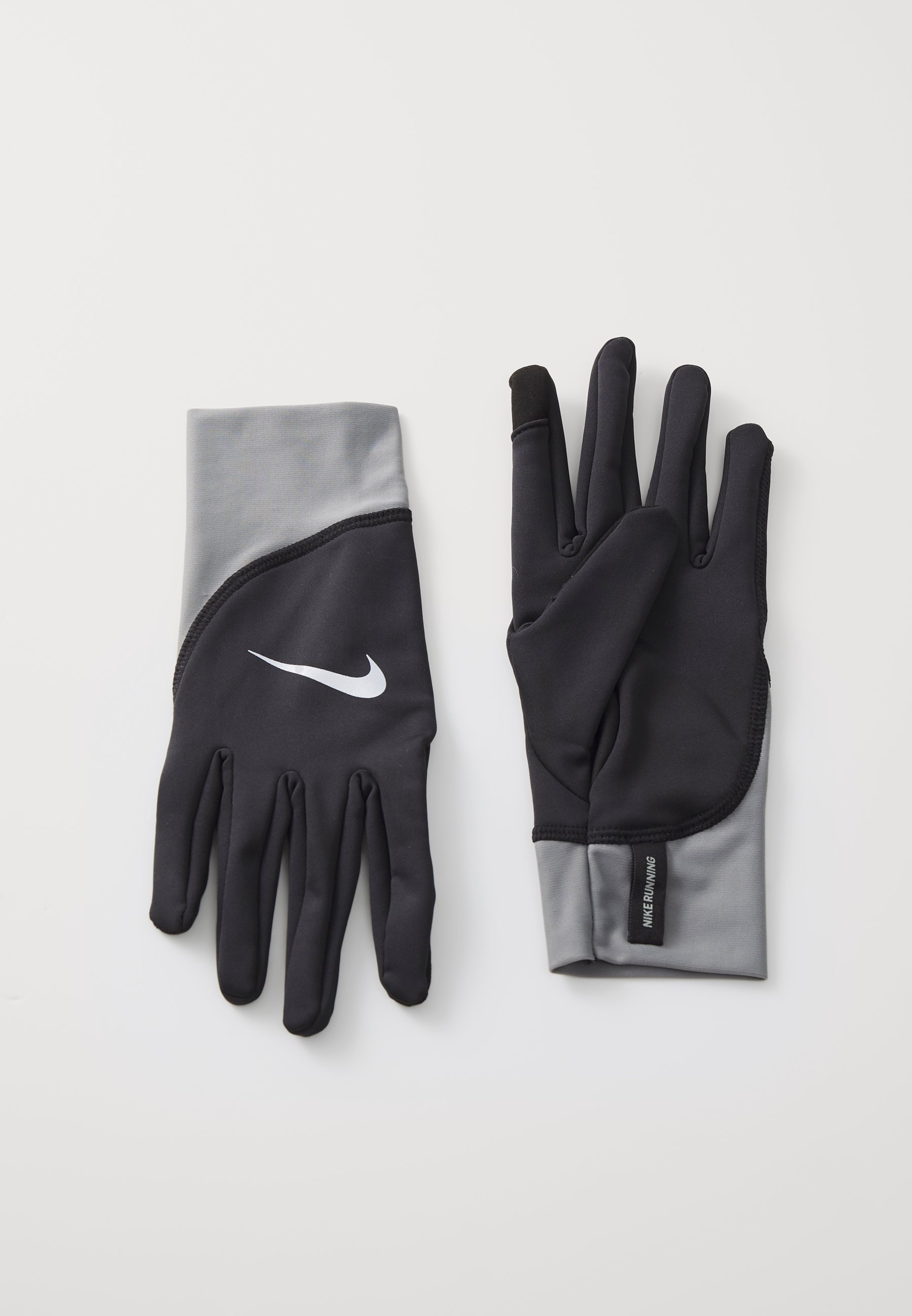 Gants Nike Performance PACER MIDWEIGHT UNISEX - Noir/Gris fumé/Argent