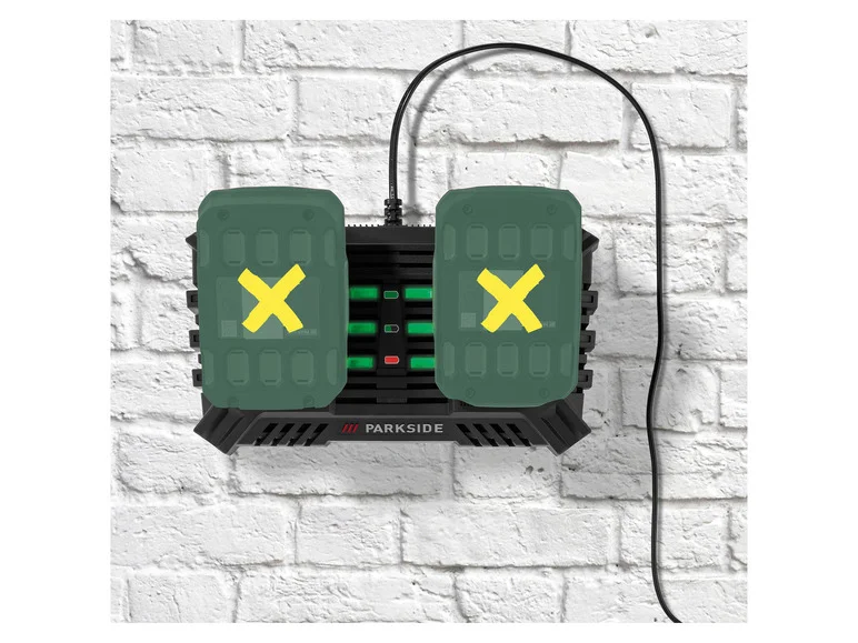 Carregador de bateria dupla PARKSIDE® PDSLG 20 B, 2 x 4,5 A, 20 V