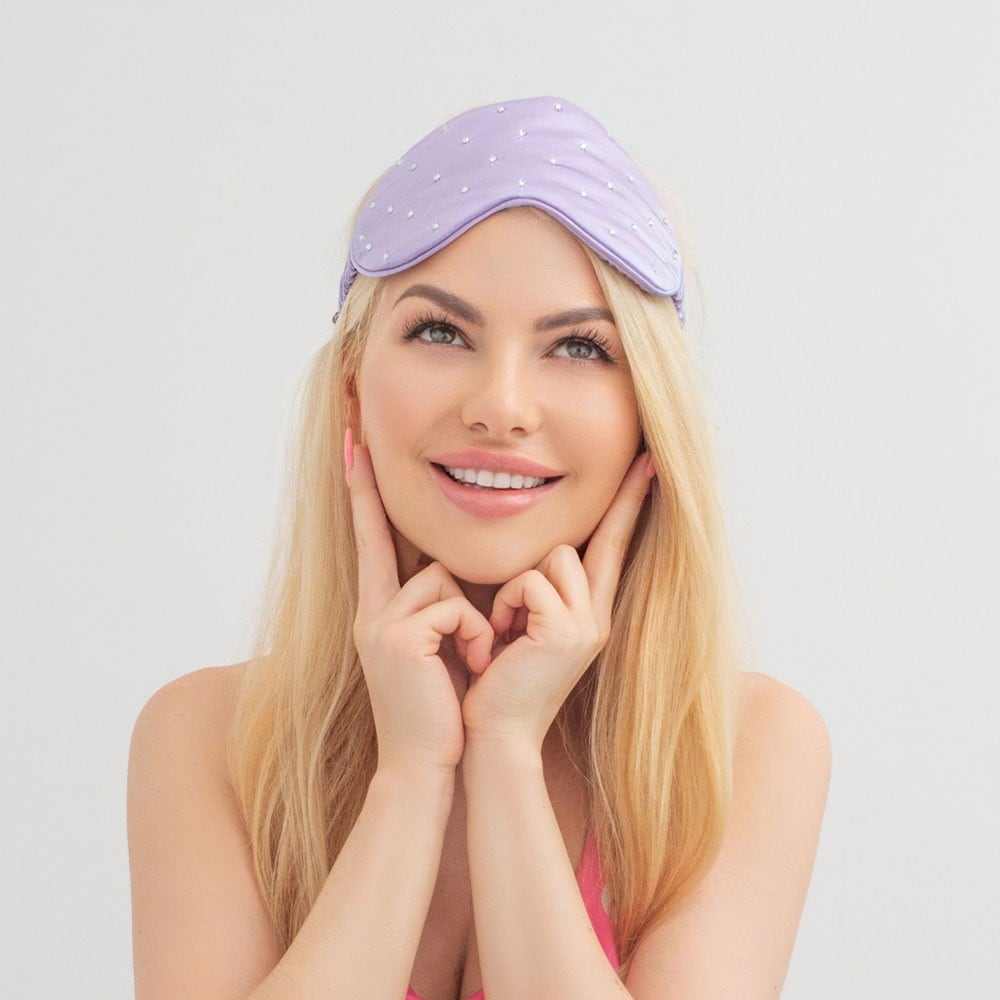 Crystallove Oogmasker, Oogmasker van gekristalliseerde zijde – Lila – 1 stuk