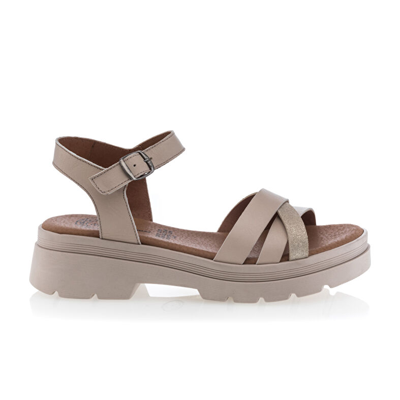 Beige sandaler / åben tå sko til kvinder