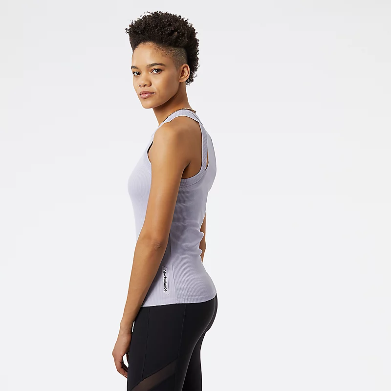 Perfect Rib Top für Damen – GRAU-LILA