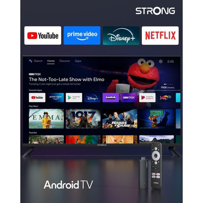 STRONG - LEAP-UNA - Streaming Box Google TV FHD - Chromecast - Wifi 5 - Bluetooth - Assistant Vocal Google - Dolby - HDR - Netflix