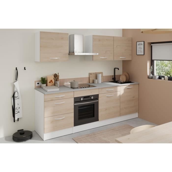 Cuisine complète OSLO - L 240cm  - Chêne - Plan de travail inclus