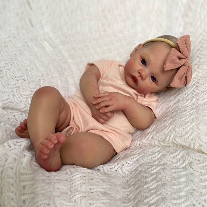 Poupée Reborn- DOLL - 49 cm  - vinyle - corps en coton - Mouvement des membres