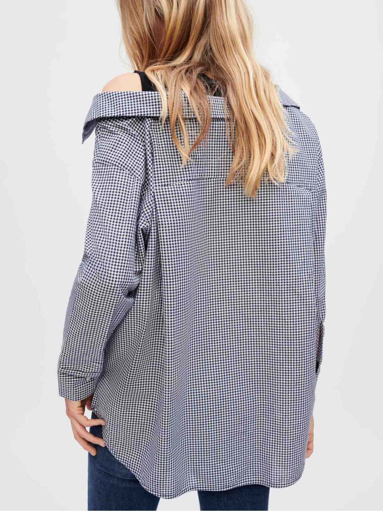 Trompe l'oeil blouse - Marine / Ecru