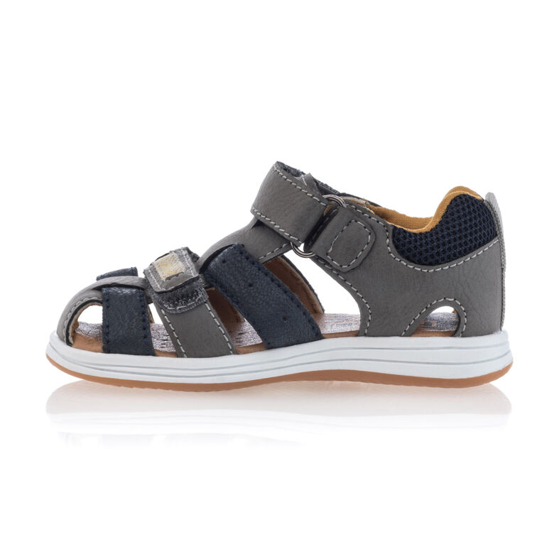 Grå sandaler/sko med åpen tå til babygutt