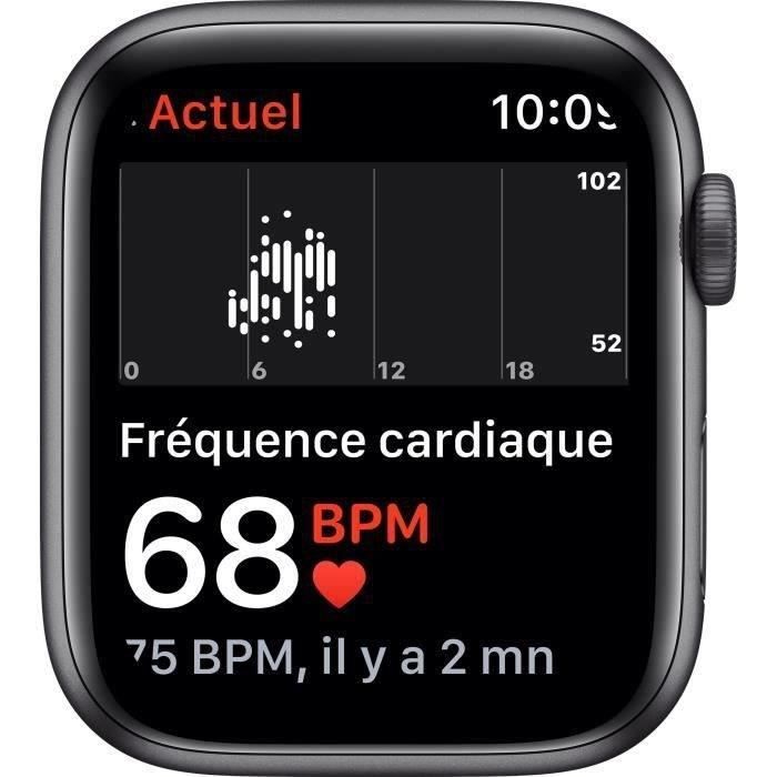 Apple Watch SE GPS - Caja de aluminio gris espacial de 44 mm - Correa negra (2020) - Reacondicionado - Excelente estado