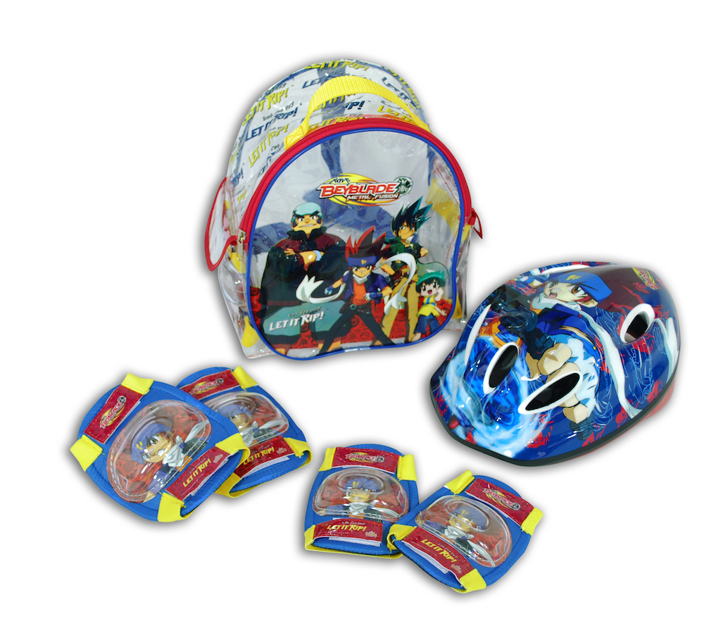 Batoh, helma a ochranné pomůcky Beyblade