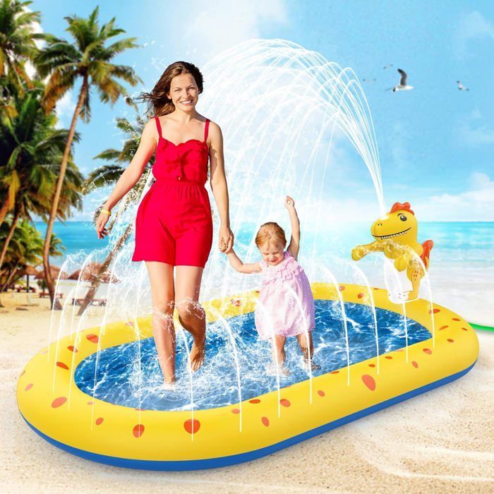 Freistehendes aufblasbares Planschbecken, aufblasbarer Kinderspielplatz, für Jungen und Mädchen im Alter von 3-8 Jahren, 170 x 103 cm