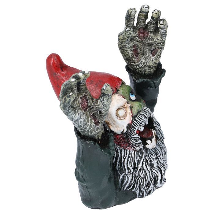 Estatua de jardín - SHIPENOPHY - Enano zombi - Resina sintética - 10,5 x 10,5 cm - Decoración de Halloween