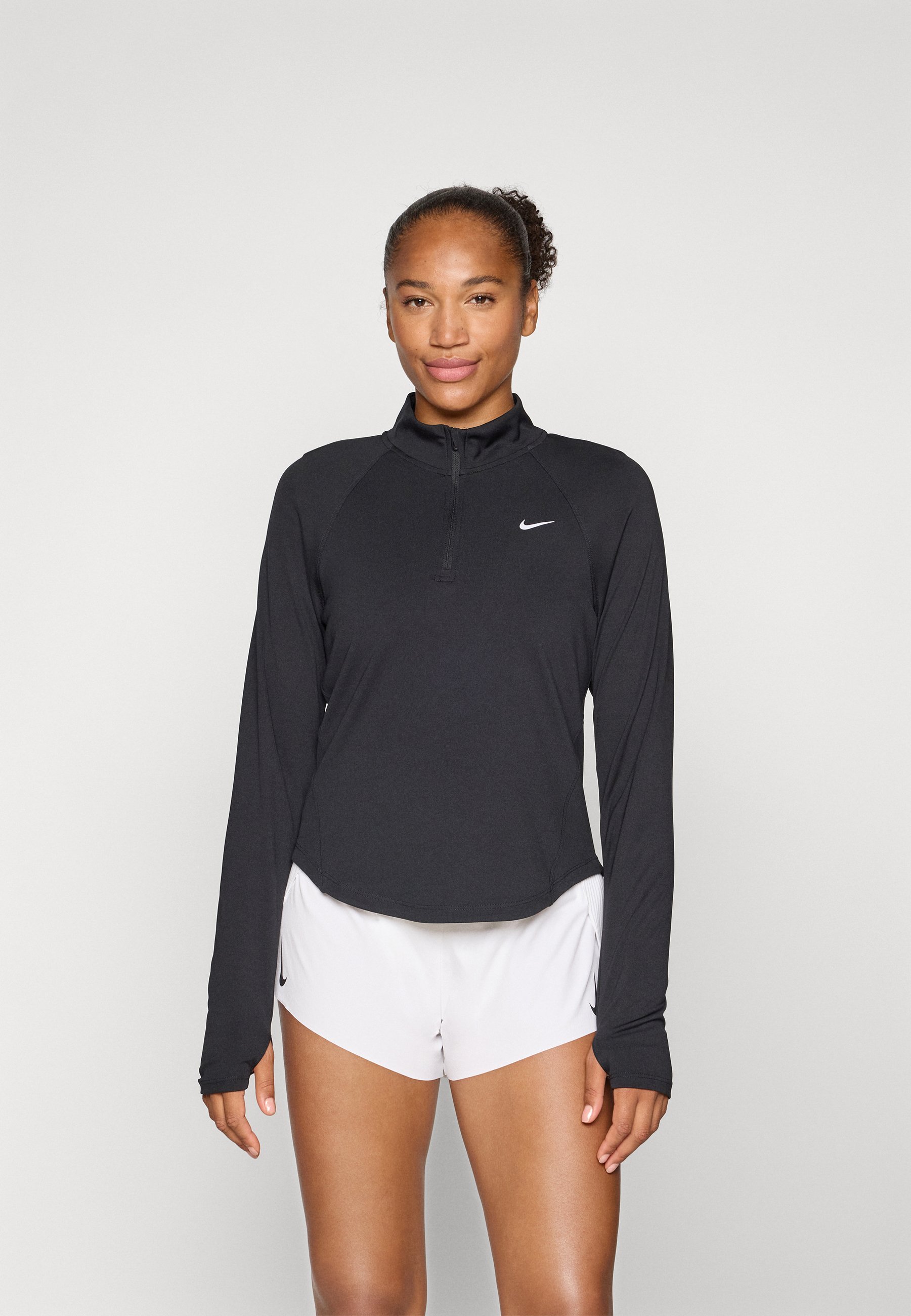 Nike Performance TEMPO TOP – Langarmshirt – Schwarz/Weiß