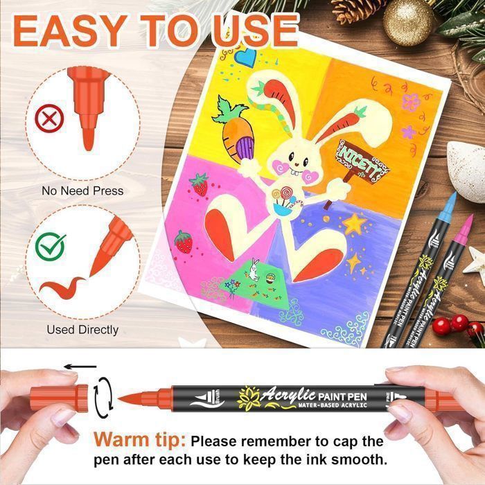 36 stuks acrylverfmarkers - Acrylverfmarkers voor hout, canvas, glas en keramiek - Acrylverfmarkers