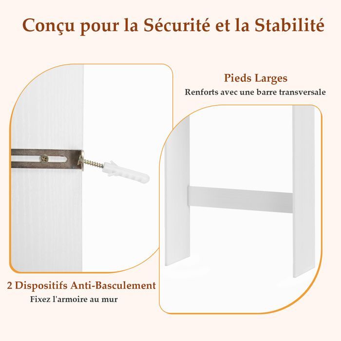 COSTWAY Meuble WC au-Dessus des Toilettes avec 2 Portes, Étagère Réglable, Compartiments Ouvert pour Toilettes, Buanderie, Blanc
