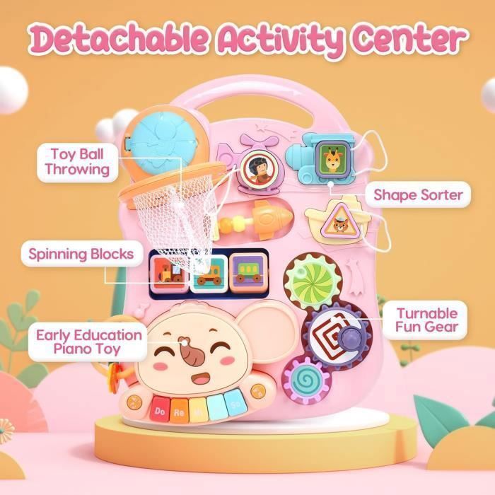 Andador para bebés, juguete para empujar, andador de actividades para bebés, regalo para niños y niñas de 1 a 3 años, rosa.