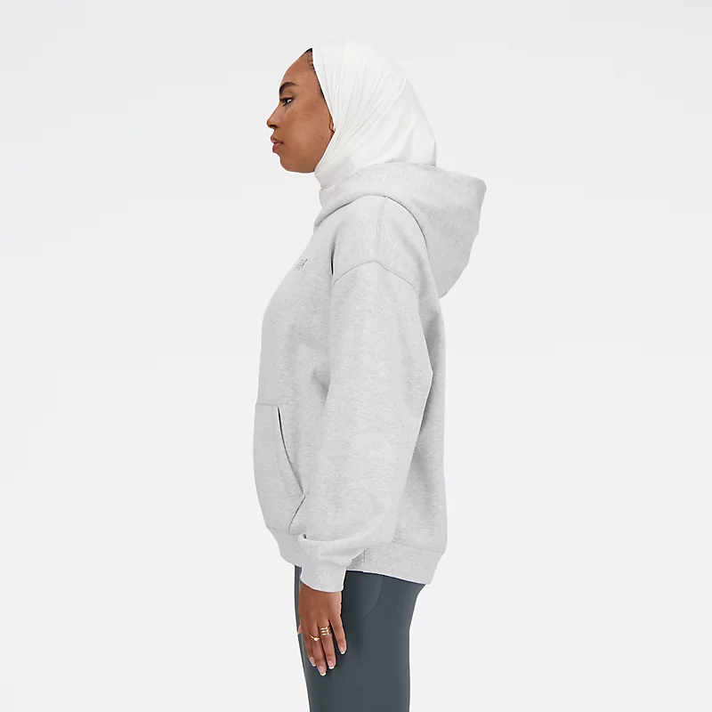 Damska bluza z kapturem af materiału frotté do lekkoatletyki - ASH HEATHER