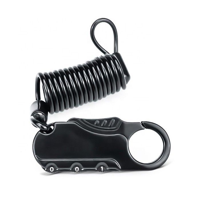 Candado/candado de combinación Tourtecs negro para casco de motocicleta