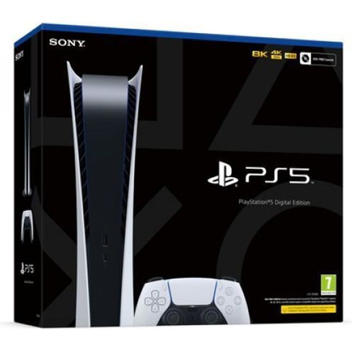 Console de salon - SONY - PS5 - Edition digitale - SSD ultra-rapide - Audio 3D Tempest
