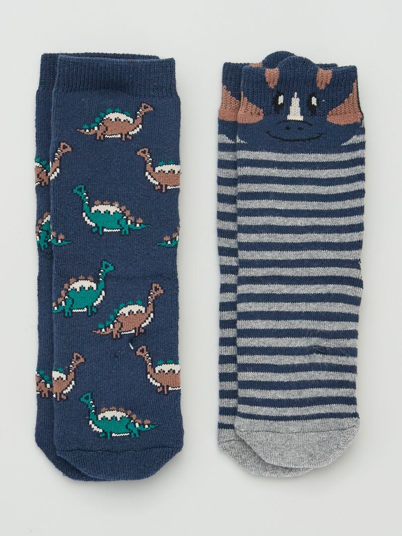 Conjunto de 2 pares de calcetines 'dinosaurio' - dino