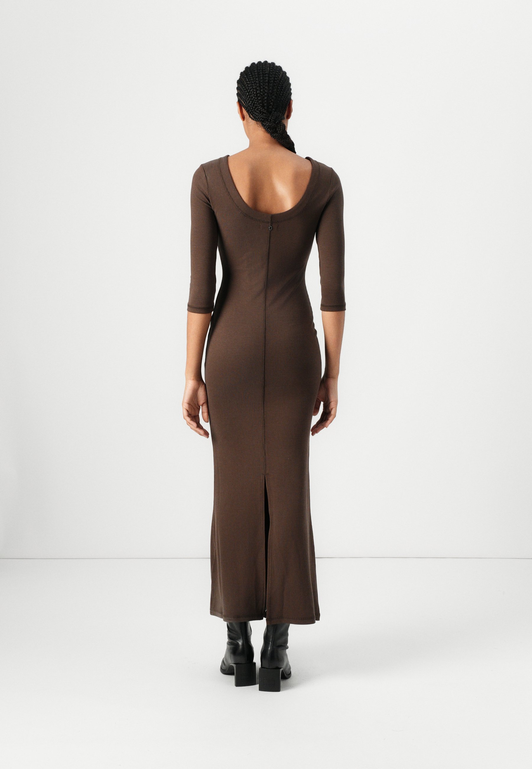 Guess LENA LANGE JURK - Jersey jurk - espressobruin