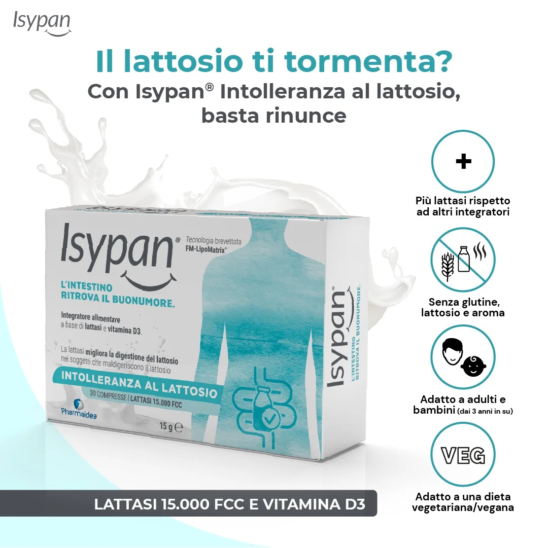 ISYPAN Isypan® Intolerancia a la lactosa 30 comprimidos Complemento alimenticio para la intolerancia a la lactosa